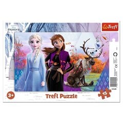 Raamiga pusle Trefl Frozen 2 Anna ja Elsa maagiline maailm, 15 tk. hind ja info | Pusled | kaup24.ee