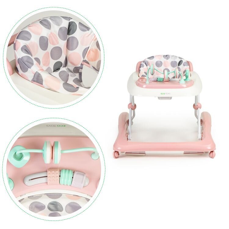 Käimistool Ecotoys, Pink Pastel hind ja info | Käimistoed | kaup24.ee