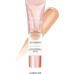 Tooniv näokreem L'Oreal Paris Skin Paradise SPF20, 03 Light, 30 ml hind ja info | Näokreemid | kaup24.ee