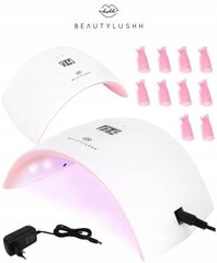 Набор лампа для ногтей Beautylushh Sun 9S 24Вт + 10 зажимов для ногтей цена и информация | Аппараты для маникюра и педикюра | kaup24.ee