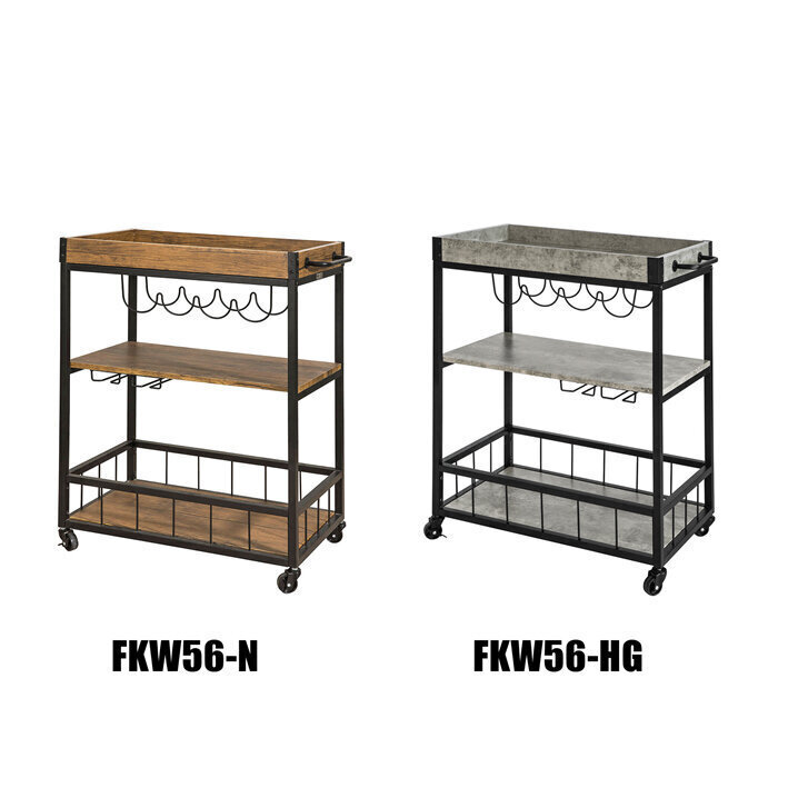 Köögikapp ratastega SoBuy FKW56-HG, must/pruun цена и информация | Köögikapid | kaup24.ee