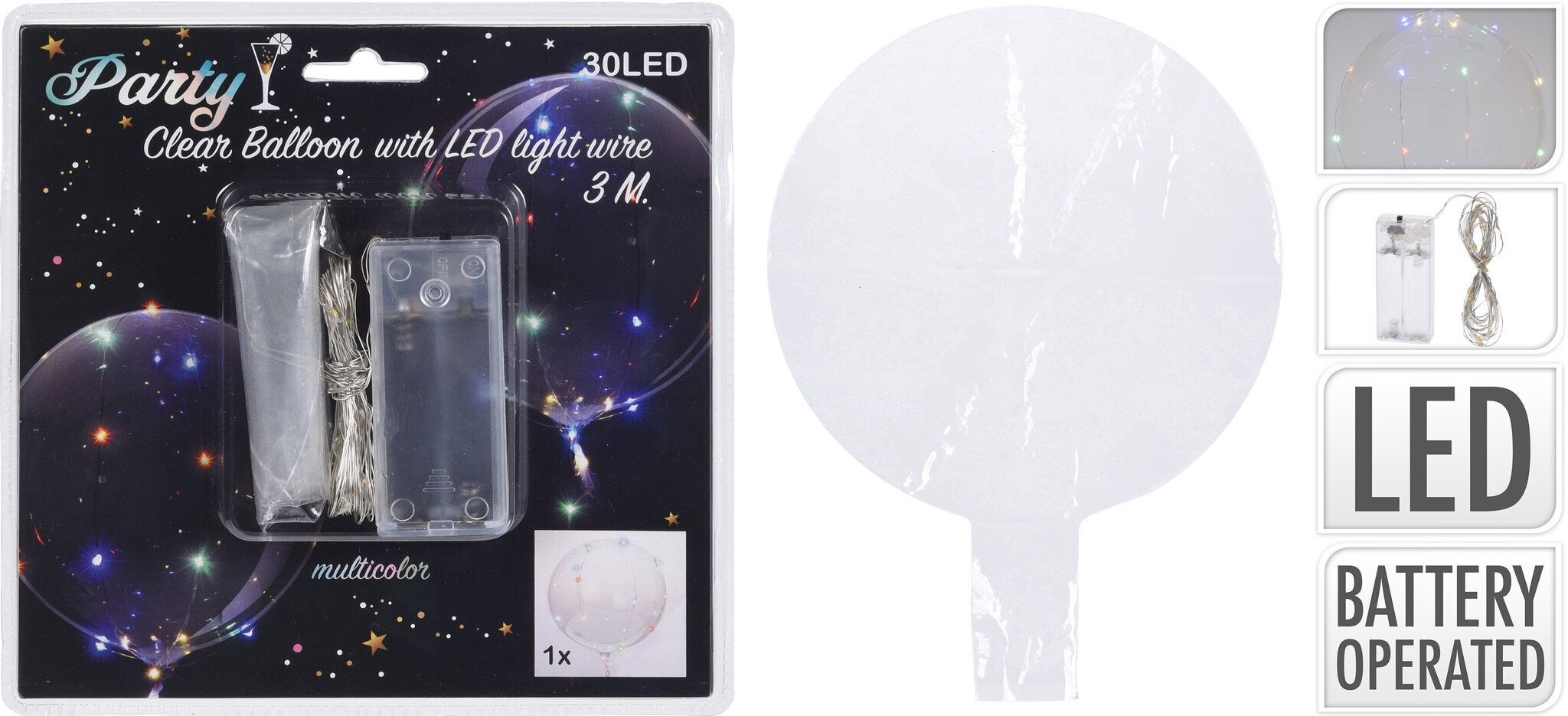 Valgustatud LED-õhupall, 30 cm цена и информация | Õhupallid | kaup24.ee