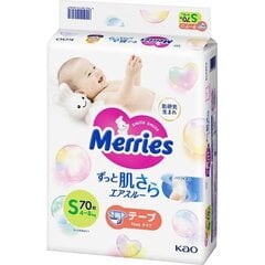 Подгузники Merries S 4-8 кг, 70+6 шт. цена и информация | Пеленки | kaup24.ee