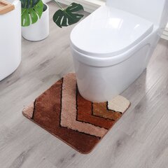 WC-poti esine vaip Benedomo 50x50, pruun/valge цена и информация | Аксессуары для ванной комнаты | kaup24.ee