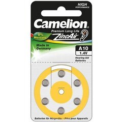 Camelion patareid kuuldeaparaadile, Zinc Air Celles, 1.4 V, A10/ZL10, 6 tk hind ja info | Camelion Mobiiltelefonid, foto-, videokaamerad | kaup24.ee