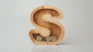 Деревянная копилка буква «Š» цена и информация | Оригинальные копилки | kaup24.ee