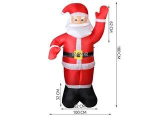 Iso Trade täispuhutav jõulude LED dekoratsioon Santa Claus, 180 cm hind ja info | Jõulukaunistused | kaup24.ee