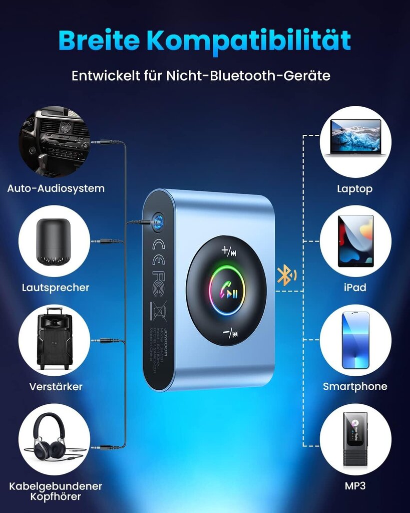 Bluetoothi adapter, auto Bluetooth 5.3 adapteri abiseade hind ja info | Kõrvaklappide tarvikud | kaup24.ee