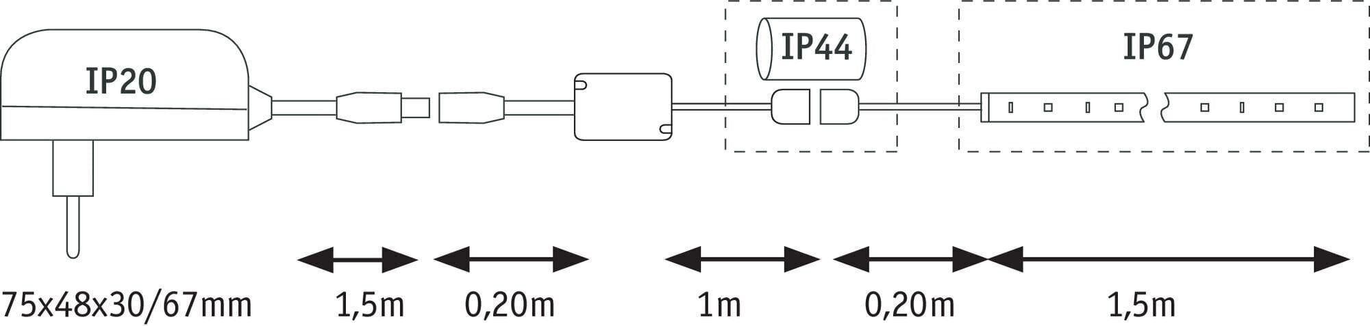 Paulmann LED RGB IP67 riba komplekt 1.5m 70965 hind ja info | LED ribad | kaup24.ee