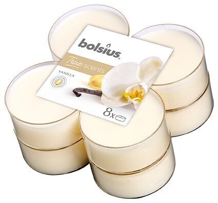 Lõhnaküünalde komplekt Bolsius True Scents Vanilla, 8 tk цена и информация | Küünlad, küünlajalad | kaup24.ee