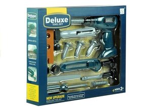 Tööriistakomplekt puuriga "Deluxe Tool Set", 15 detaili hind ja info | Poiste mänguasjad | kaup24.ee