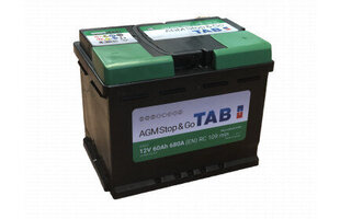 Aku TAB Stop&Go AGM 60Ah 680A hind ja info | Akud | kaup24.ee