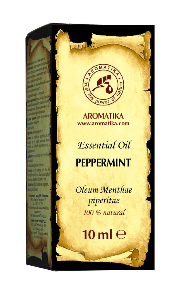 Naturaalne Piparmündi eeterlik õli Aromatika, 10 ml hind ja info | Eeterlikud ja kosmeetilised õlid | kaup24.ee