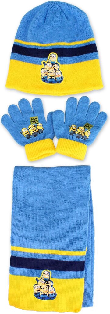 Komplekt lastele Setino Despicable Me 3 Blue Yellow hind ja info | Poiste mütsid, sallid, kindad | kaup24.ee