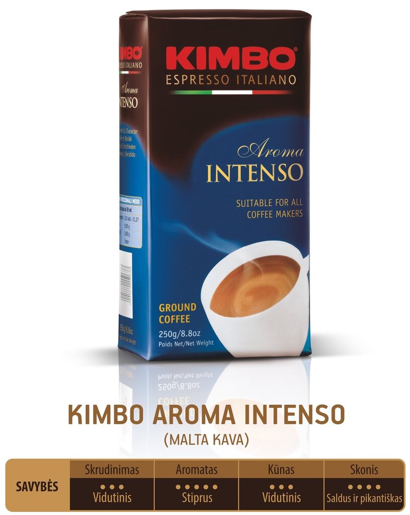 Jahvatatud kohvi Kimbo Aroma Intenso 250g цена и информация | Kohv, kakao | kaup24.ee