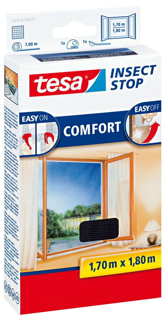 Sääsevõrk TESA COMFORT must 1,7mx1,8m цена и информация | Sääsevõrgud, putukavõrgud | kaup24.ee