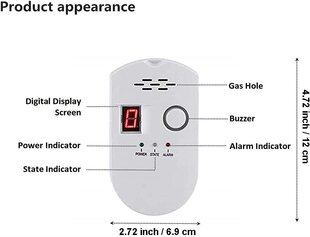 Digitaalne maagaasidetektor, kodugaasialarm, gaasilekke detektor, kõrge tundlikkusega LPG, veeldatud maagaas, loodusliku kivisöe lekketuvastus, häiremonitor koju/kööki hind ja info | Andurid, sensorid | kaup24.ee