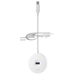 Hub USB-C 4w1 Baseus 15cm Valge hind ja info | USB jagajad, adapterid | kaup24.ee