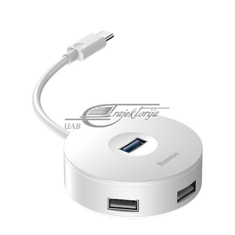 Hub USB-C 4w1 Baseus 15cm Valge hind ja info | USB jagajad, adapterid | kaup24.ee
