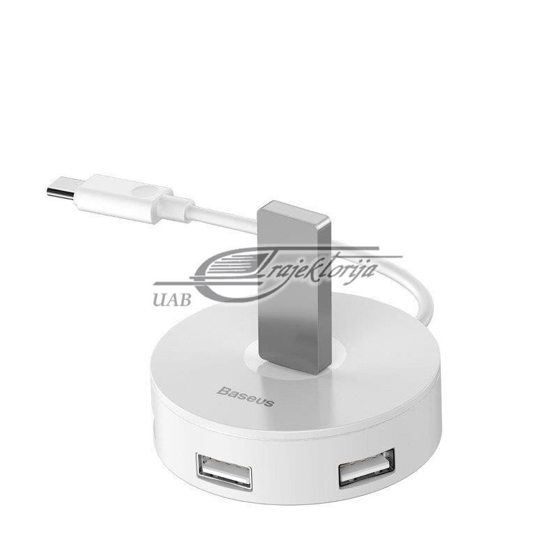 Hub USB-C 4w1 Baseus 15cm Valge hind ja info | USB jagajad, adapterid | kaup24.ee