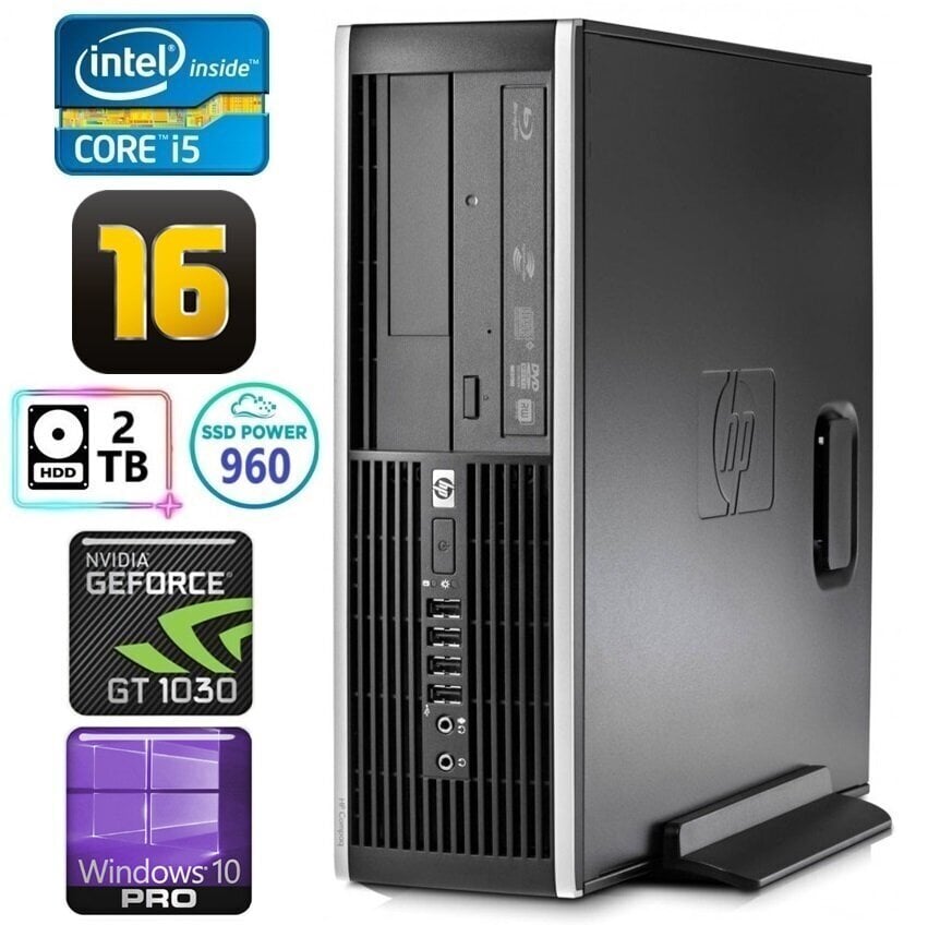 HP 8100 Elite SFF i5-750 16GB 960SSD+2TB GT1030 2GB DVD WIN10Pro hind ja info | Lauaarvutid | kaup24.ee