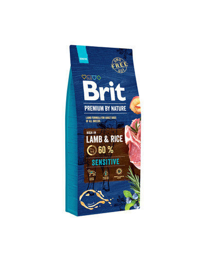 Brit Premium by Nature Sensitive Lamb koeratoit 15 kg hind ja info | Kuivtoit koertele | kaup24.ee