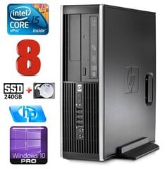 HP 8100 Elite SFF i5-650 8GB 240SSD+1TB DVD WIN10Pro hind ja info | Lauaarvutid | kaup24.ee