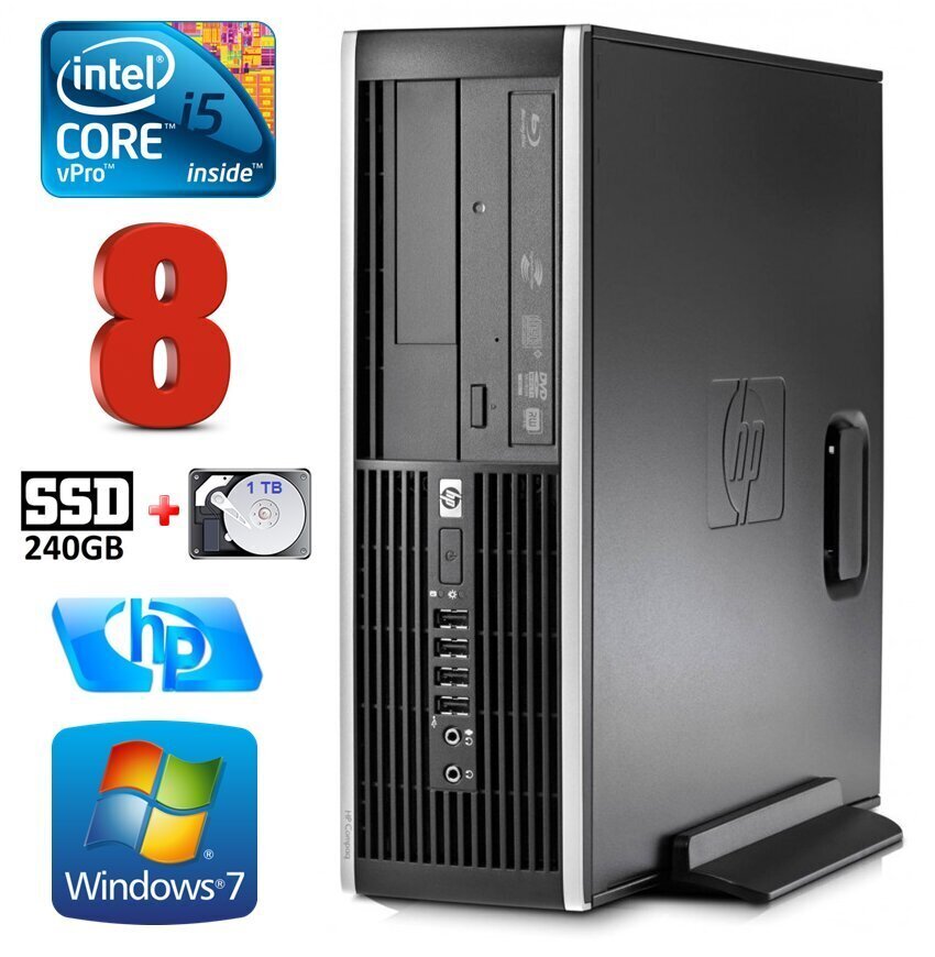 HP 8100 Elite SFF i5-650 8GB 240SSD+1TB DVD WIN7Pro цена и информация | Lauaarvutid | kaup24.ee