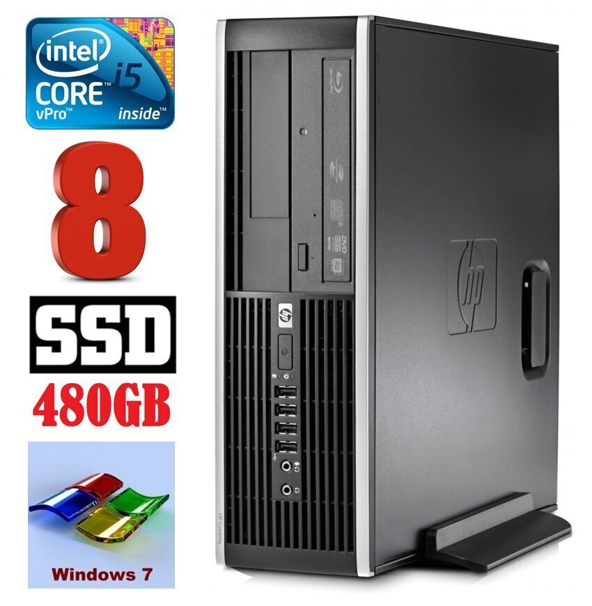 HP 8100 Elite SFF i5-650 8GB 480SSD DVD WIN7Pro цена и информация | Lauaarvutid | kaup24.ee