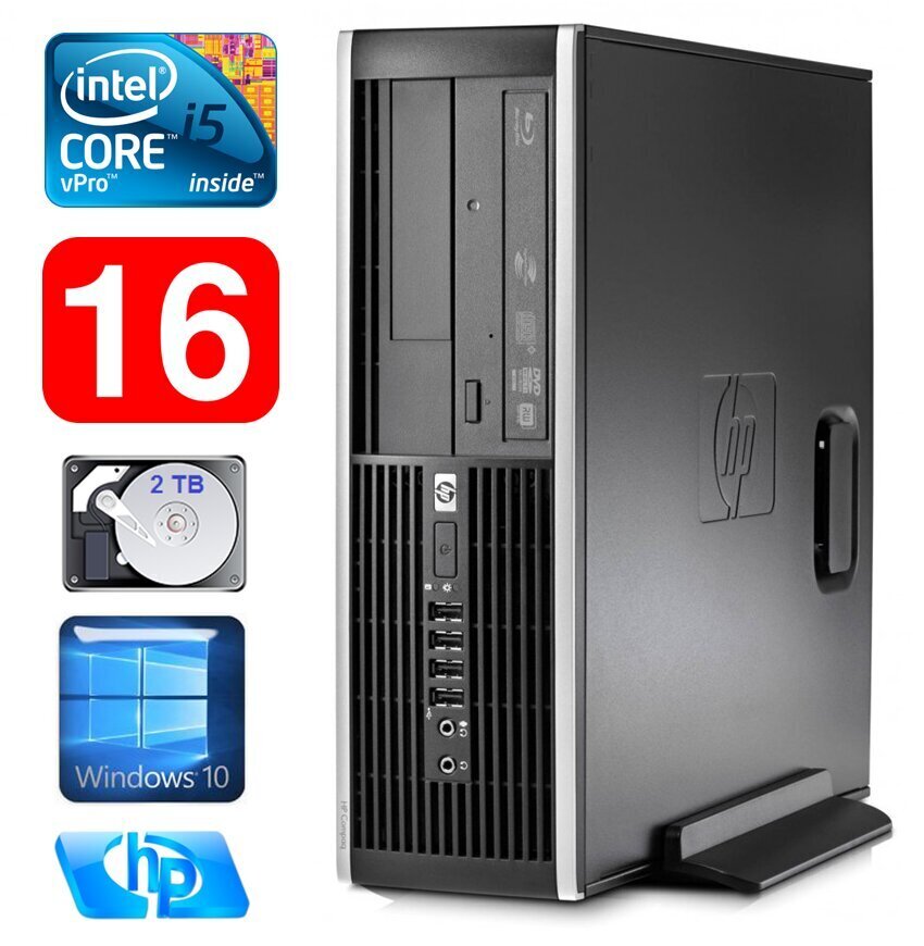 HP 8100 Elite SFF i5-650 16GB 2TB DVD WIN10 hind ja info | Lauaarvutid | kaup24.ee