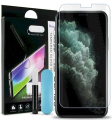 Fusion UV 9H karastatud klaasist täiskate + ökoliim + lamp Apple iPhone 11 Pro Max jaoks hind ja info | Ekraani kaitsekiled | kaup24.ee