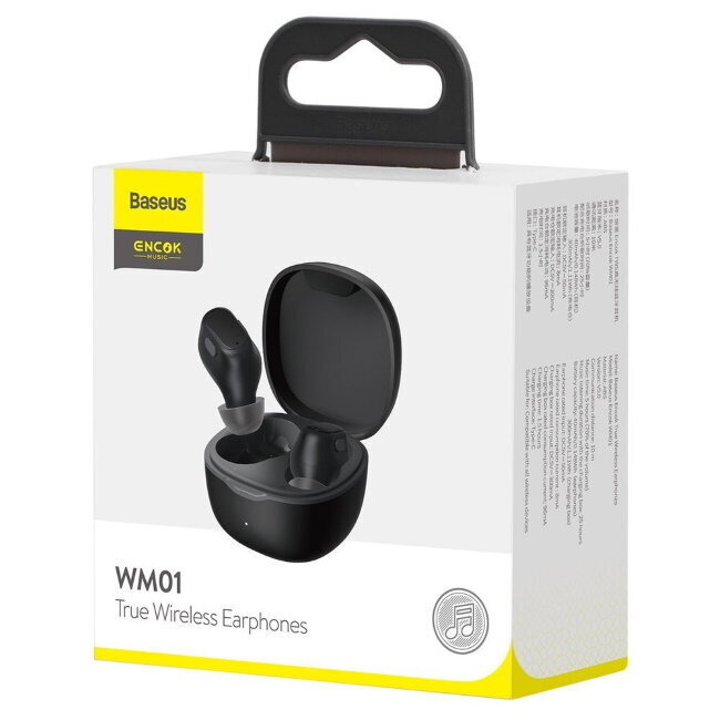 Juhtmevabad kõrvaklapid Baseus NGWM01-01 Airpods Bluetooth 5.0 (MMEF2ZM/A), must цена и информация | Kõrvaklapid | kaup24.ee