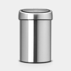 Мусорное ведро Brabantia Touch Bin®, 3л матовая сталь цена и информация | Мусорные баки | kaup24.ee