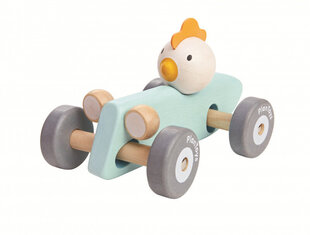 Игрушка PlanToys Chicken Racing Car цена и информация | Развивающий мелкую моторику - кинетический песок KeyCraft NV215 (80 г) детям от 3+ лет, бежевый | kaup24.ee