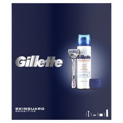 Raseerimiskomplekt meestele Gillette Skinguard: raseerija + reisivutlar + raseerimisgeel 200 ml цена и информация | Косметика и средства для бритья | kaup24.ee