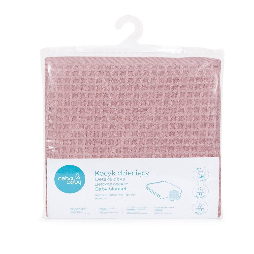 Pleed Ceba Waffle Line Silver Pink, 90x90 cm цена и информация | Voodikatted, pleedid | kaup24.ee