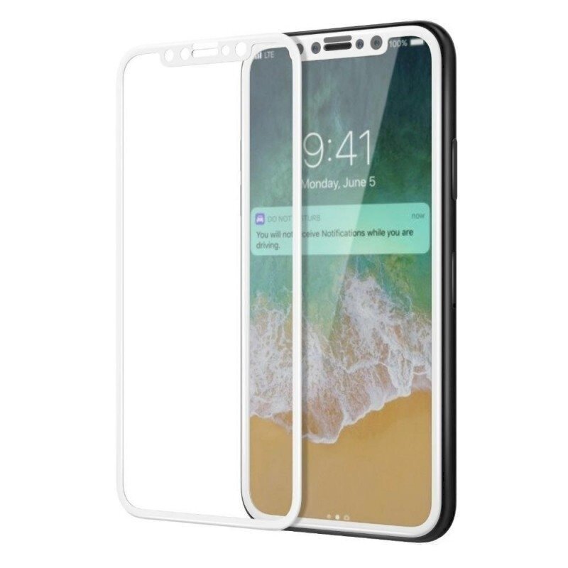 Fusion Full Glue 5D karastatud klaas, kaetud raamiga Apple iPhone X / XS / 11 Pro White цена и информация | Ekraani kaitsekiled | kaup24.ee