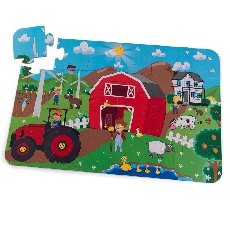 Pusle Kidkraft Floor Puzzle Farm, 24 tk hind ja info | Pusled | kaup24.ee