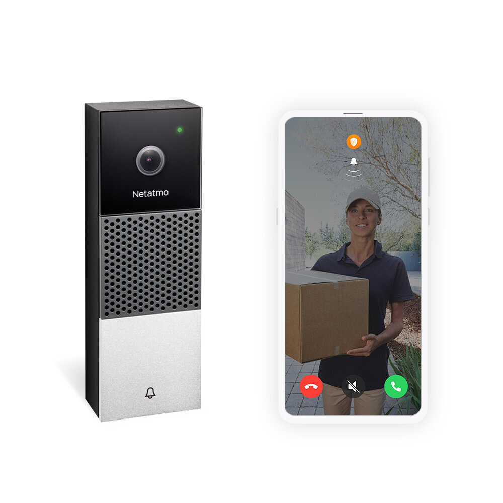 Nutikas video uksekell Netatmo Smart Video Doorbell цена и информация | Fonolukud | kaup24.ee