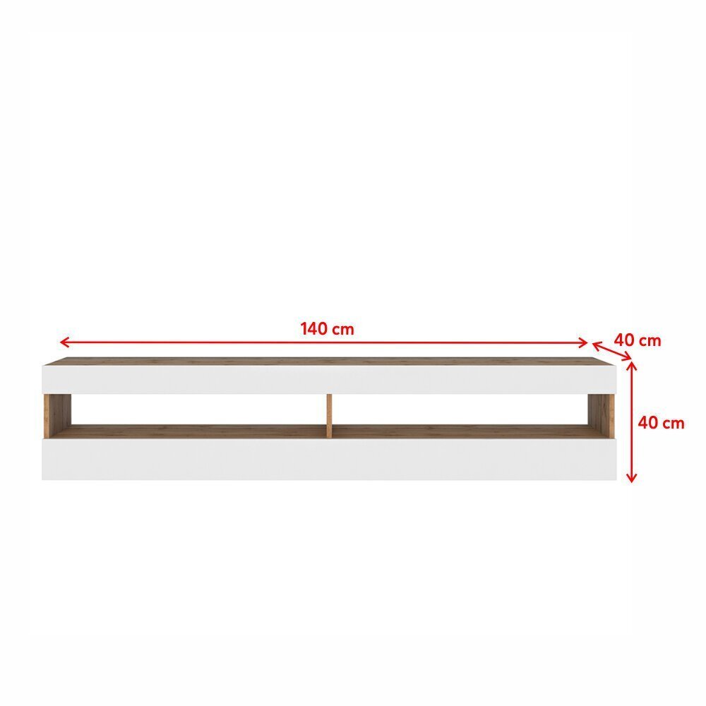 TV-laud Selsey Viansola, 140cm, pruun/valge hind ja info | TV alused | kaup24.ee