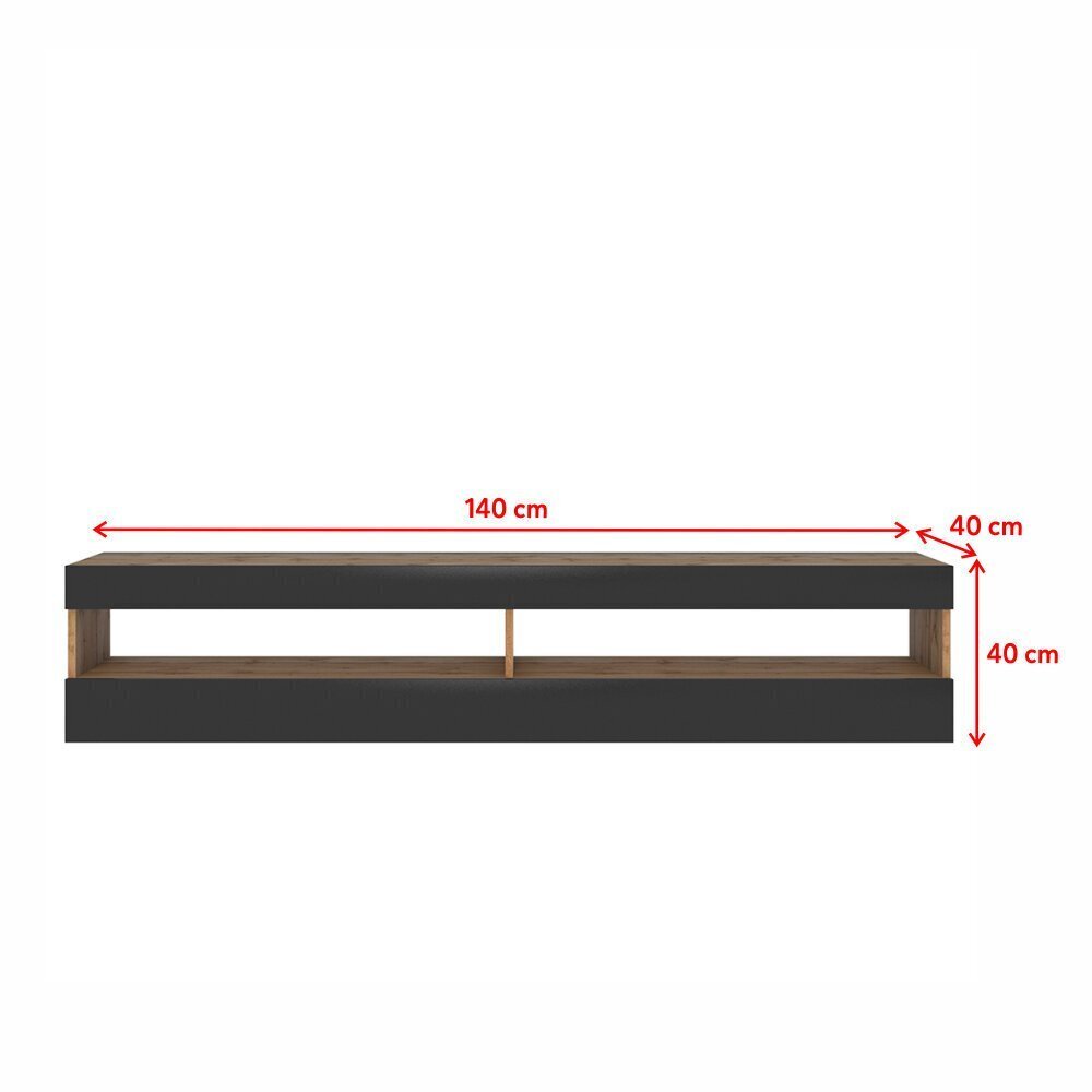 TV-laud Selsey Viansola,140cm, pruun/must hind ja info | TV alused | kaup24.ee