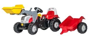Pedaalidega pealeistutav traktor haagise ja kopaga Rolly Toys RollyKid Steyr 6165 CVT, punane цена и информация | Игрушки для мальчиков | kaup24.ee