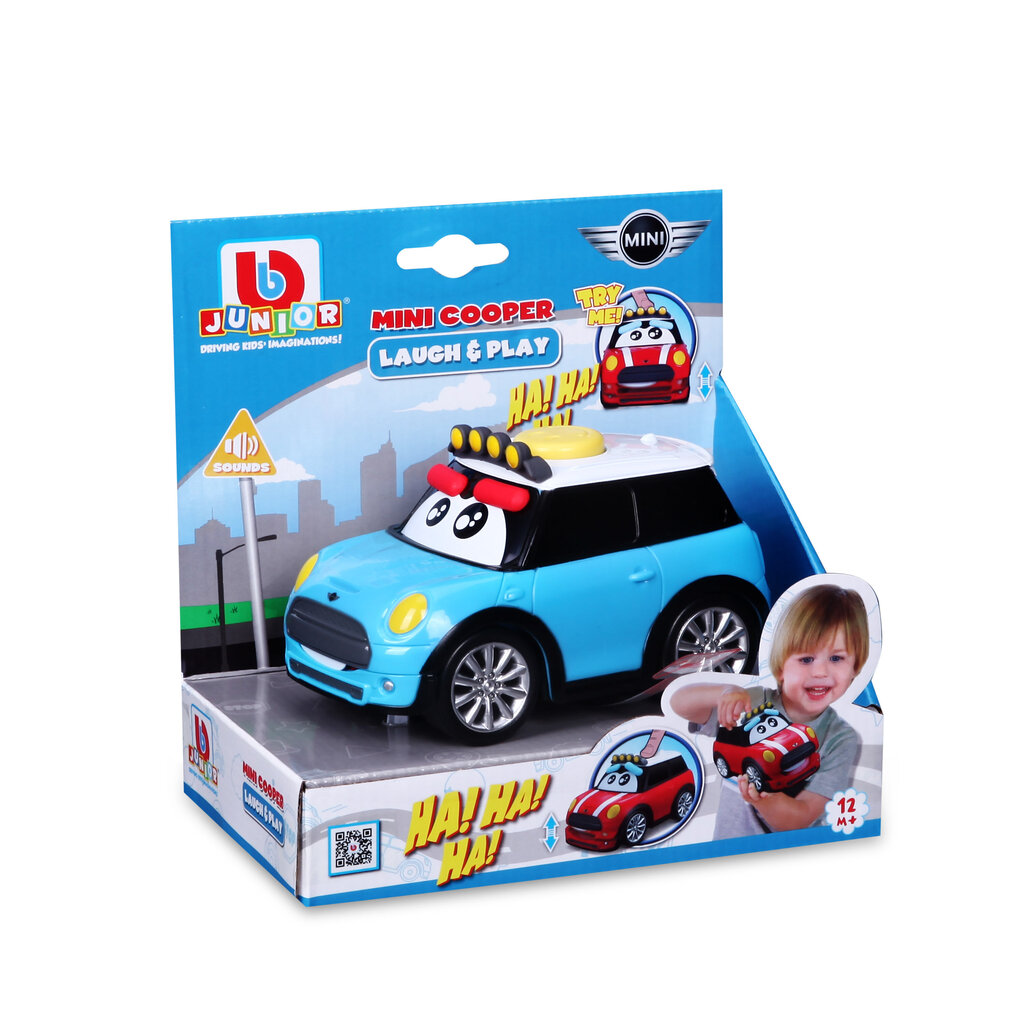 Mänguauto Bburago Junior Mini Cooper Laugh & Play, 16-81205 hind ja info | Imikute mänguasjad | kaup24.ee