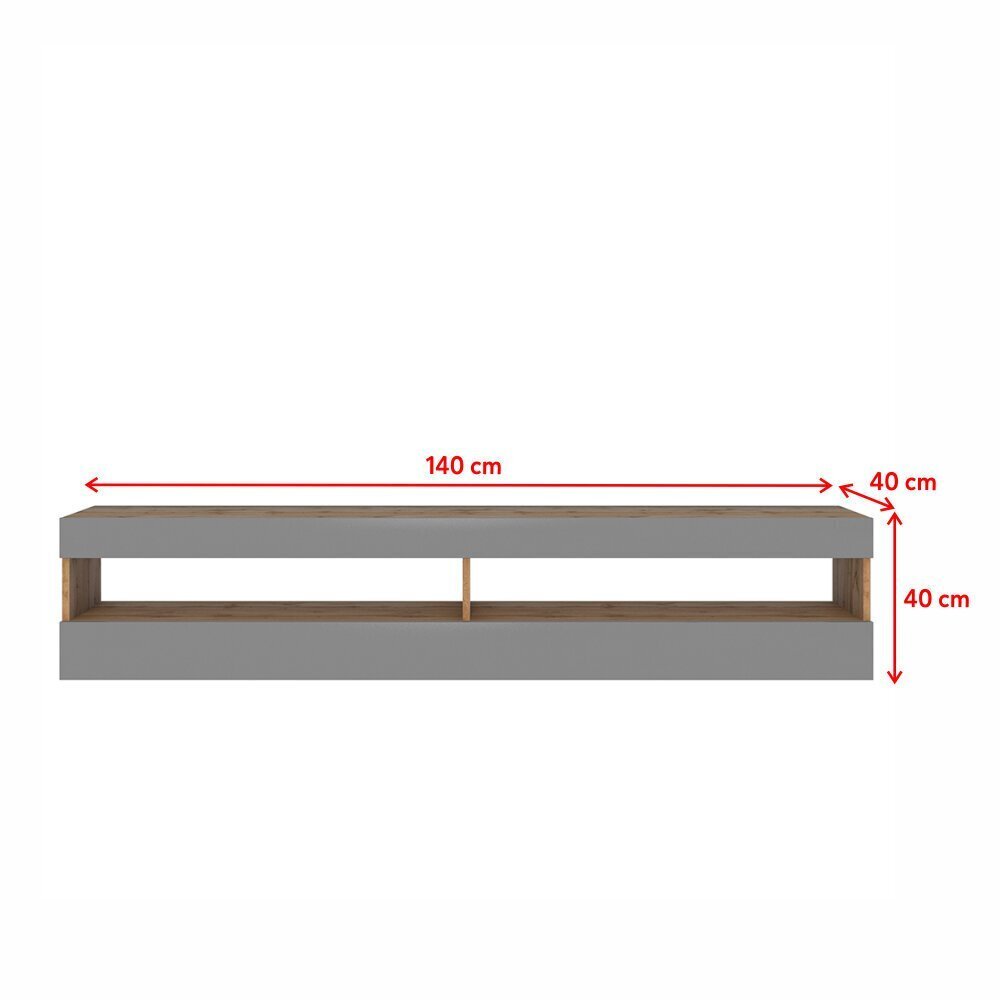 TV-laud Selsey Viansola, 140cm, pruun/hall hind ja info | TV alused | kaup24.ee