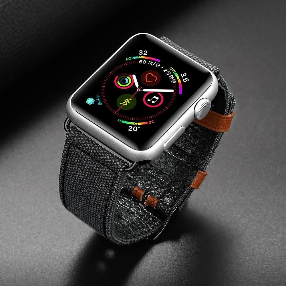 Vahetusrihm Apple Watch 38/40mm Dux Ducis , must hind ja info | Nutikellade ja nutivõrude tarvikud | kaup24.ee