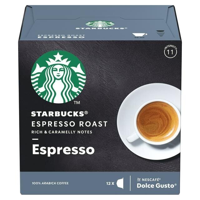 STARBUCKS Espresso Roast by NESCAFÉ DOLCE GUSTO tumeda röstiga kohvikapslid, 12 kapslit цена и информация | Kohv, kakao | kaup24.ee