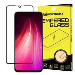 LCD kaitseklaas Wozinsky 5D sobitub telefoniümbrisega Xiaomi Redmi Note 8 must hind ja info | Ekraani kaitsekiled | kaup24.ee