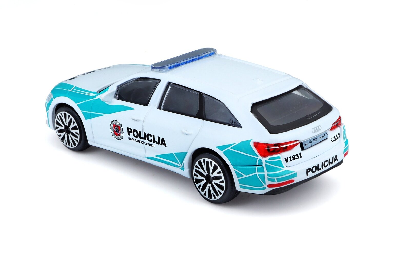 Automudel Audi A6 Avant Leedu politsei 1:43 BBurago Junior, 18-30415 цена и информация | Poiste mänguasjad | kaup24.ee