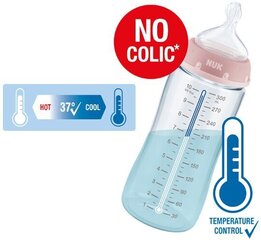 Polüpropüleenist pudel temperatuuri kontrolliga NUK FC+, 300 ml, 0-6 kuud. hind ja info | Lutipudelid ja aksessuaarid | kaup24.ee