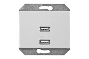 Vilma pesa 2 x USB DC 5V 3,4 A valge raamita цена и информация | Выключатели, розетки | kaup24.ee